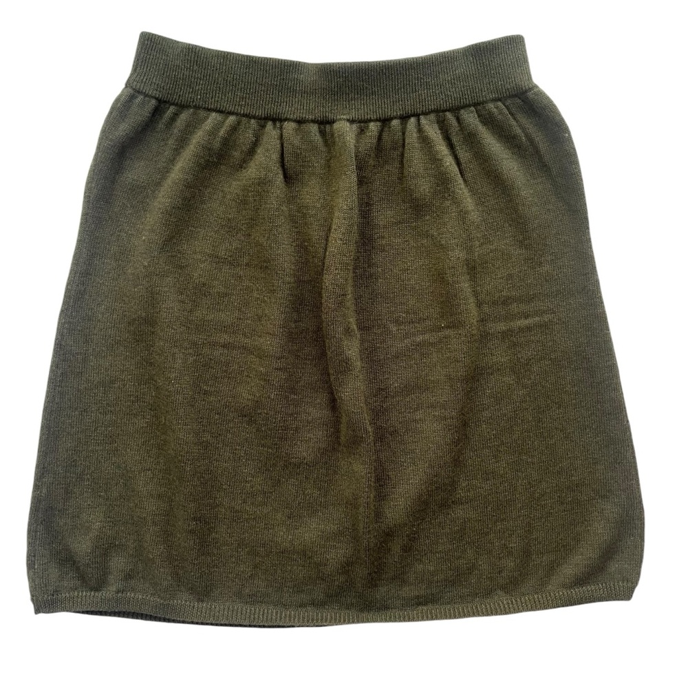 Eileen Fisher Women’s Petite Small Cypress 100% Merino Wool Pleated A-line Skirt